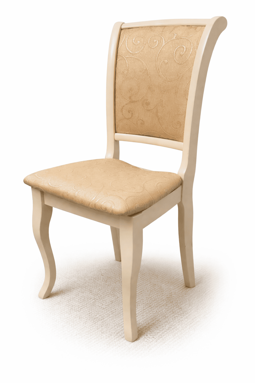 Elegant ivory silk upholstered chair for intimate wedding dinners and luxury private events