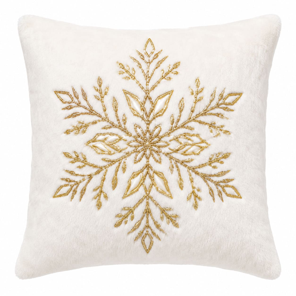 White soft pillow snowflake with gold pattern for rent 7skyrent