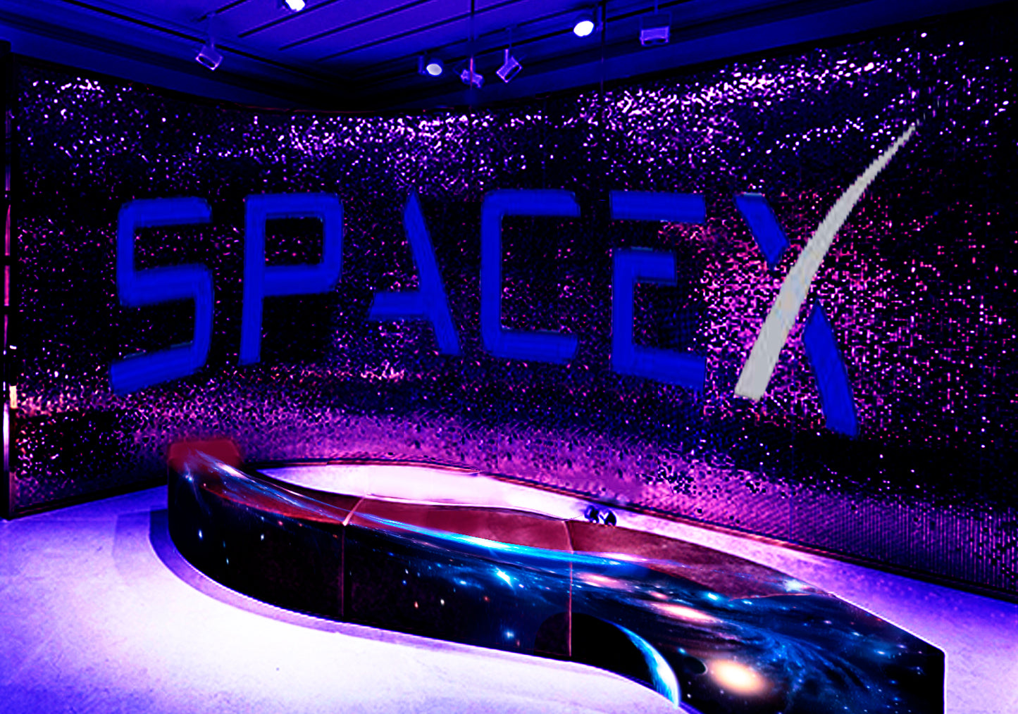 Foto zona. Mirdzošā siena melns