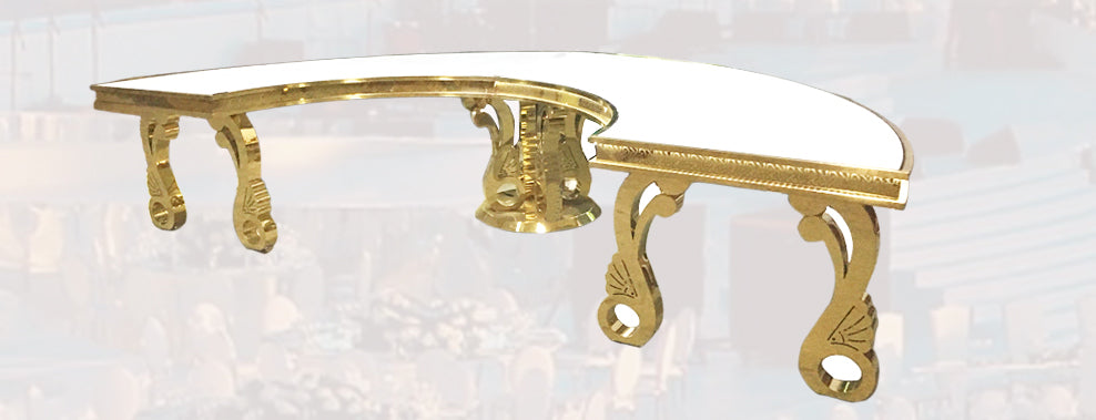 Table Gold stainless steel luxury half moon 350 cm