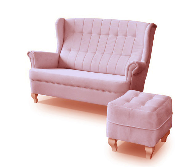 Sofa velvet light pink
