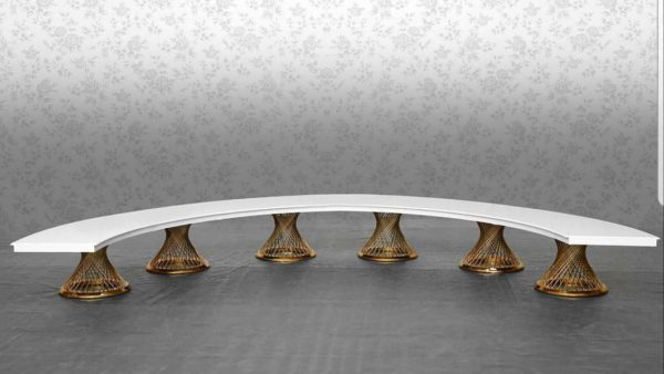 Стол из нержавеющей стали Gold, полумесяц, роскошь, 350 см