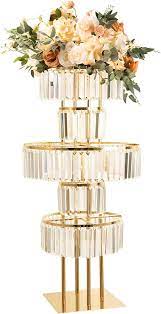 Gold Vases Centerpieces Crystal Flower Stand