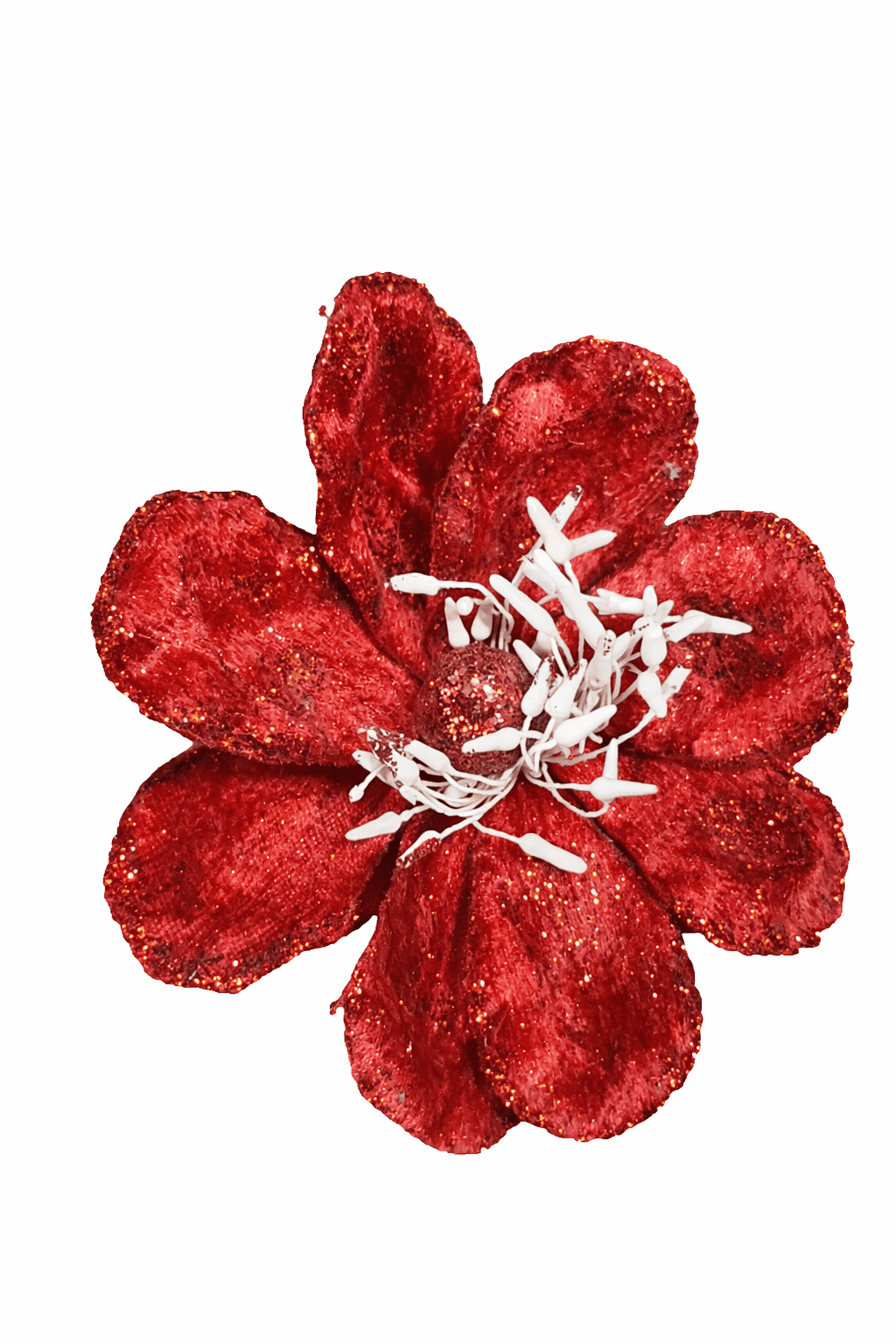 Luxury Velvet Glitter Christmas Flower Pick