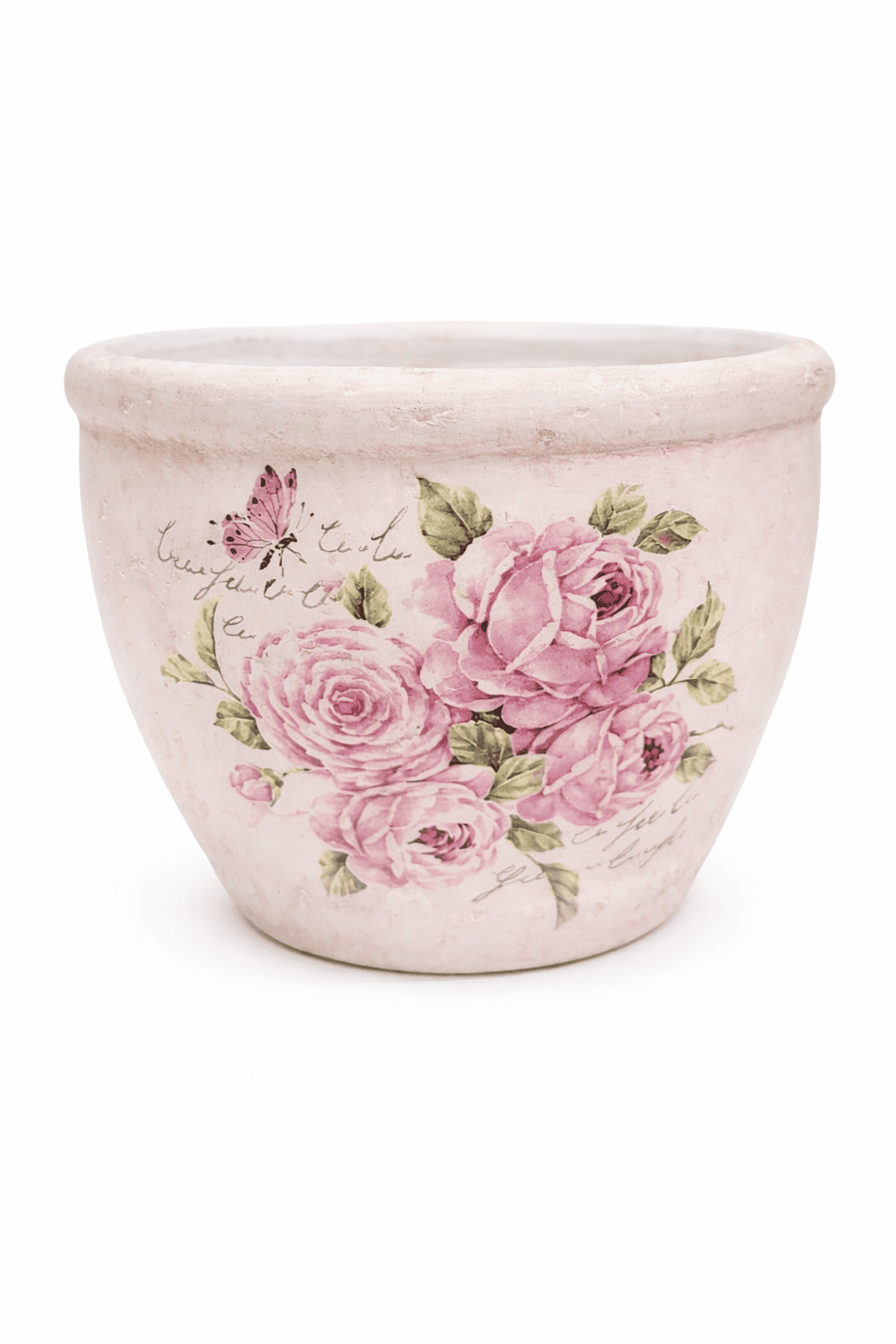 Ceramic white&rose flower pot