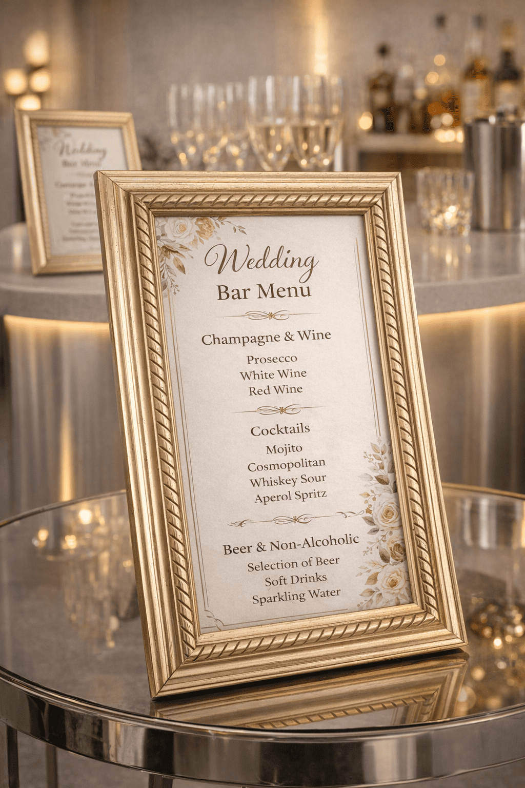 Elegant table number with floral accents