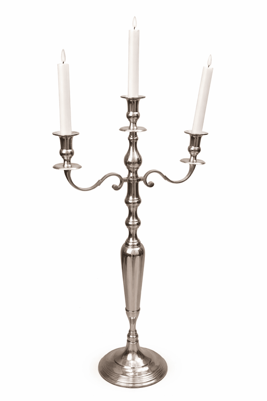 silver 3 arms candleholder for events high 70 cm