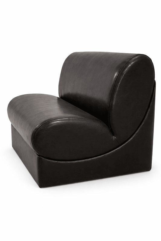 Black lounge modular sofa with artificial leather for backstage lounge and outdoor event seating