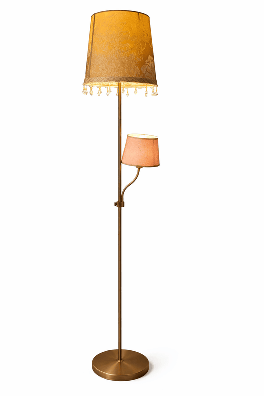 Vintage Floor Lamp (Torchiere) with Dual Shades
