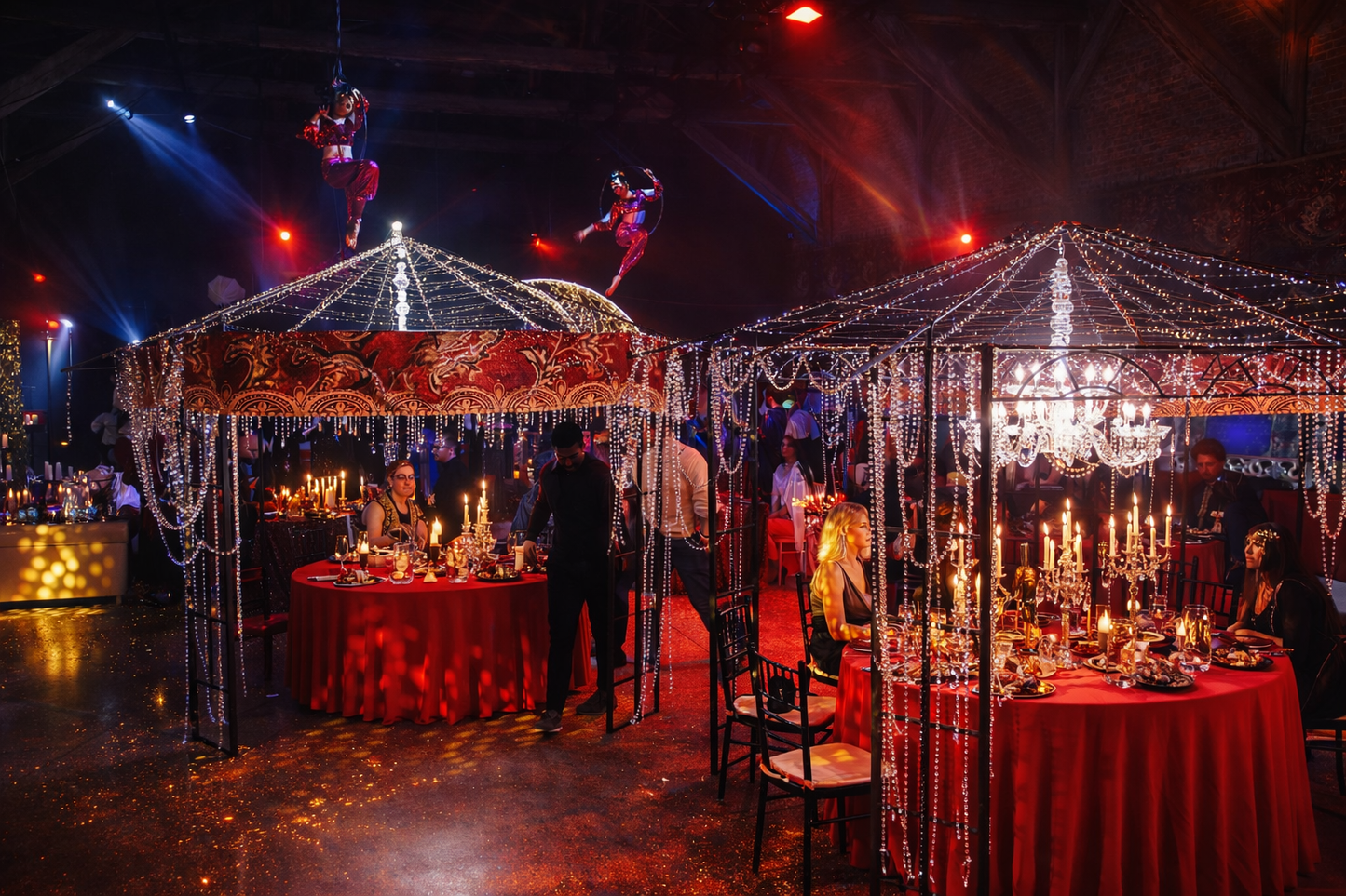 Arabian night marque hire black metal construction with crystals