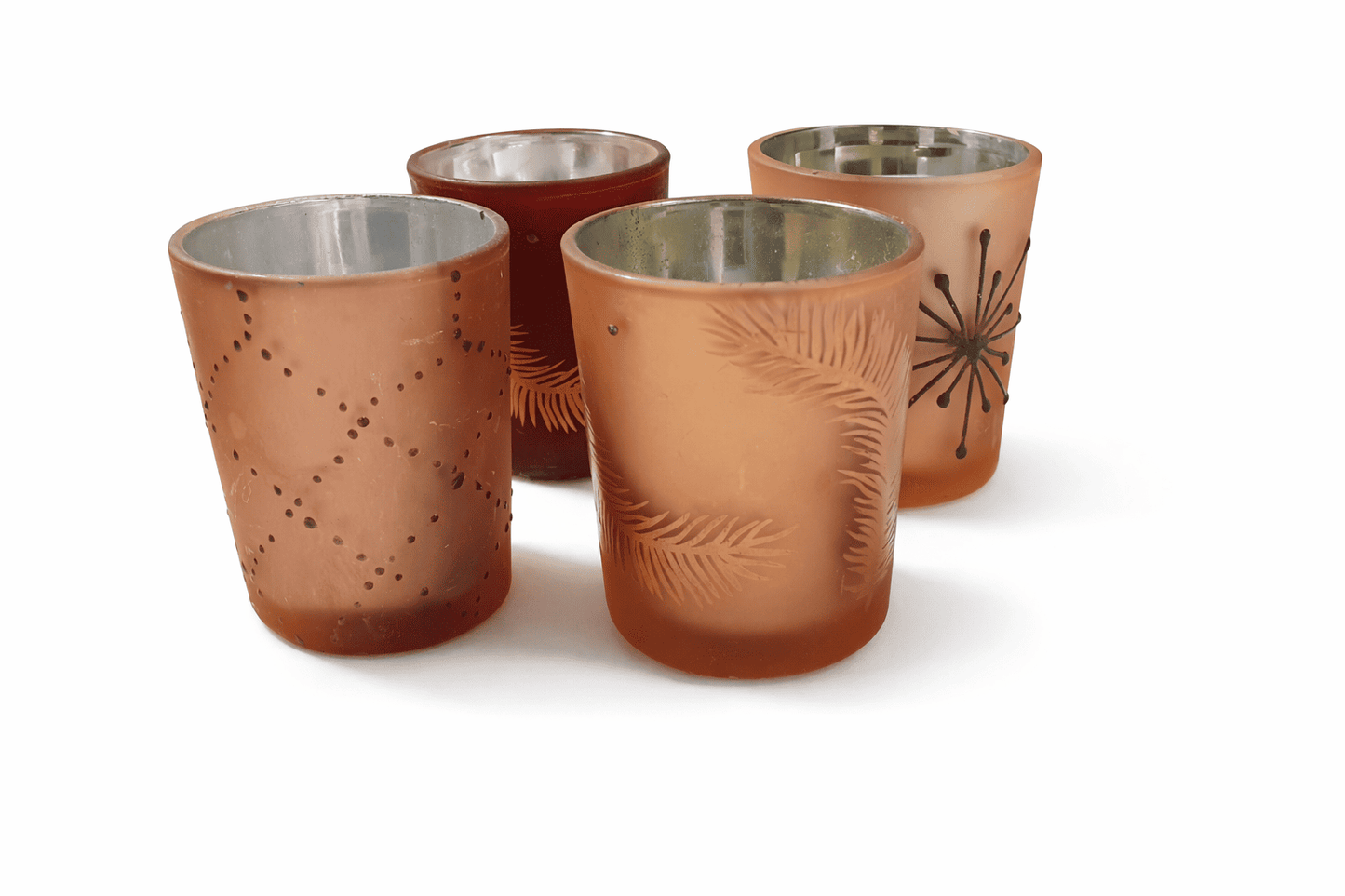 Amber glass tealight candle holders decorative table decor