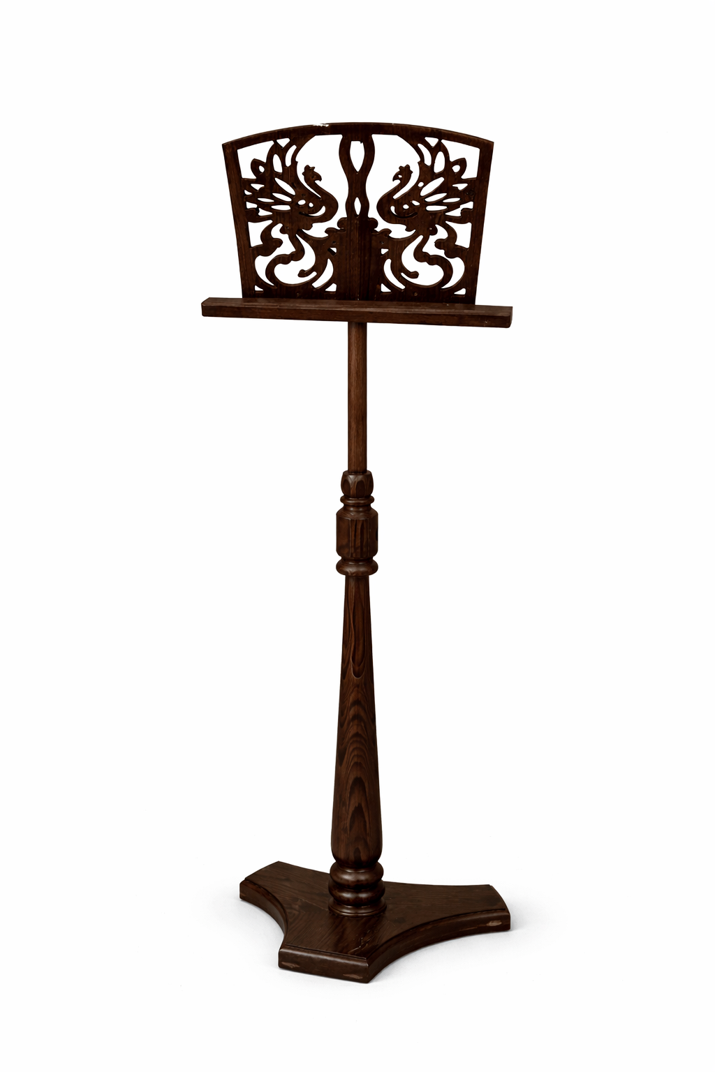 Elegant wooden conductor music stand with decorative carving