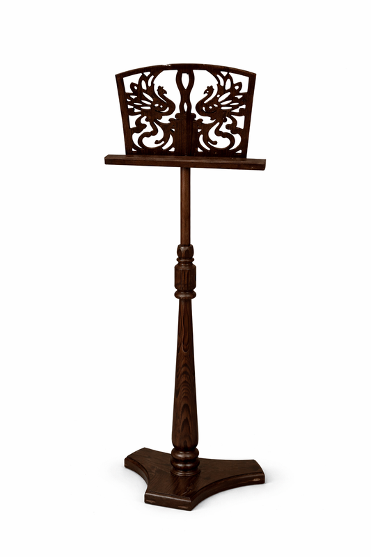 Elegant wooden conductor music stand with decorative carving