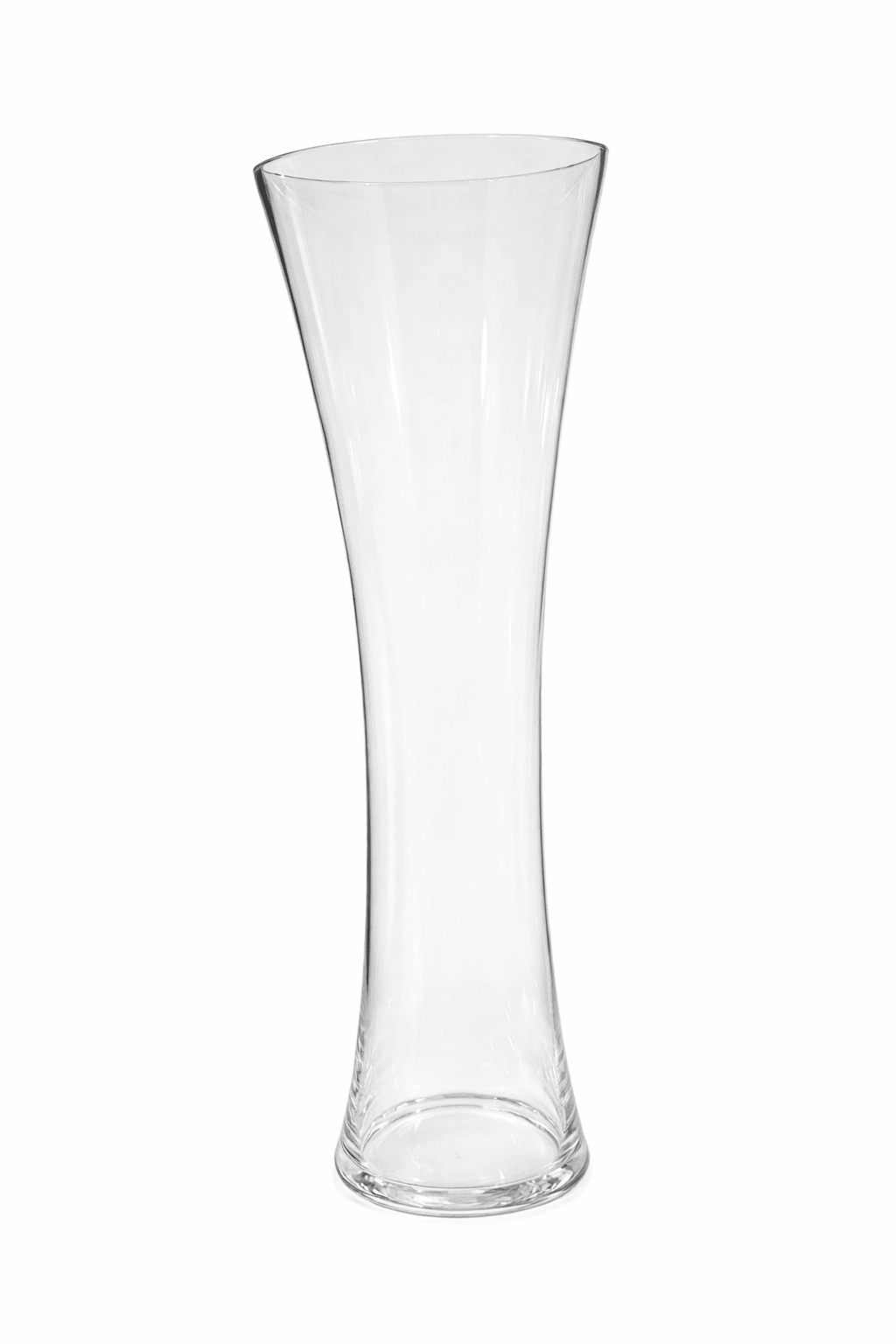 Tall clear glass decorative vase for floor or table decor