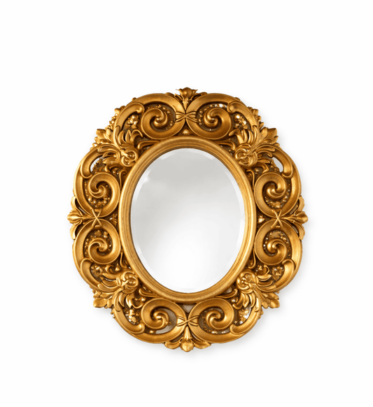 Rococo style mirror large round for rent 7skyrent
