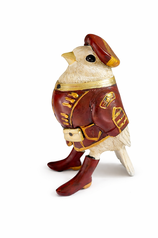If you are creating a nostalgic, fairytale-inspired holiday display and searching where to rent exclusive collectible character figurines in Riga, our 'Mr. General' and 'Mr. Cardinal' premium bird series offers an enchanting high-end detail for boutique commercial spaces and residential events throughout Latvia