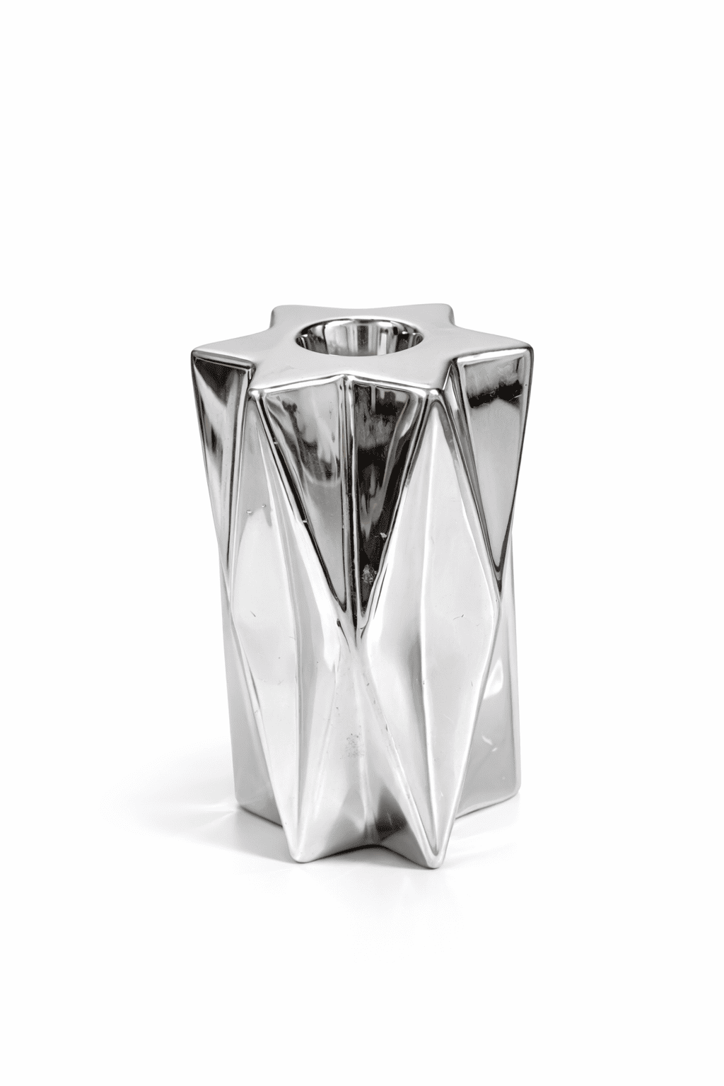 Star shaped silver candle holder wedding table decoration