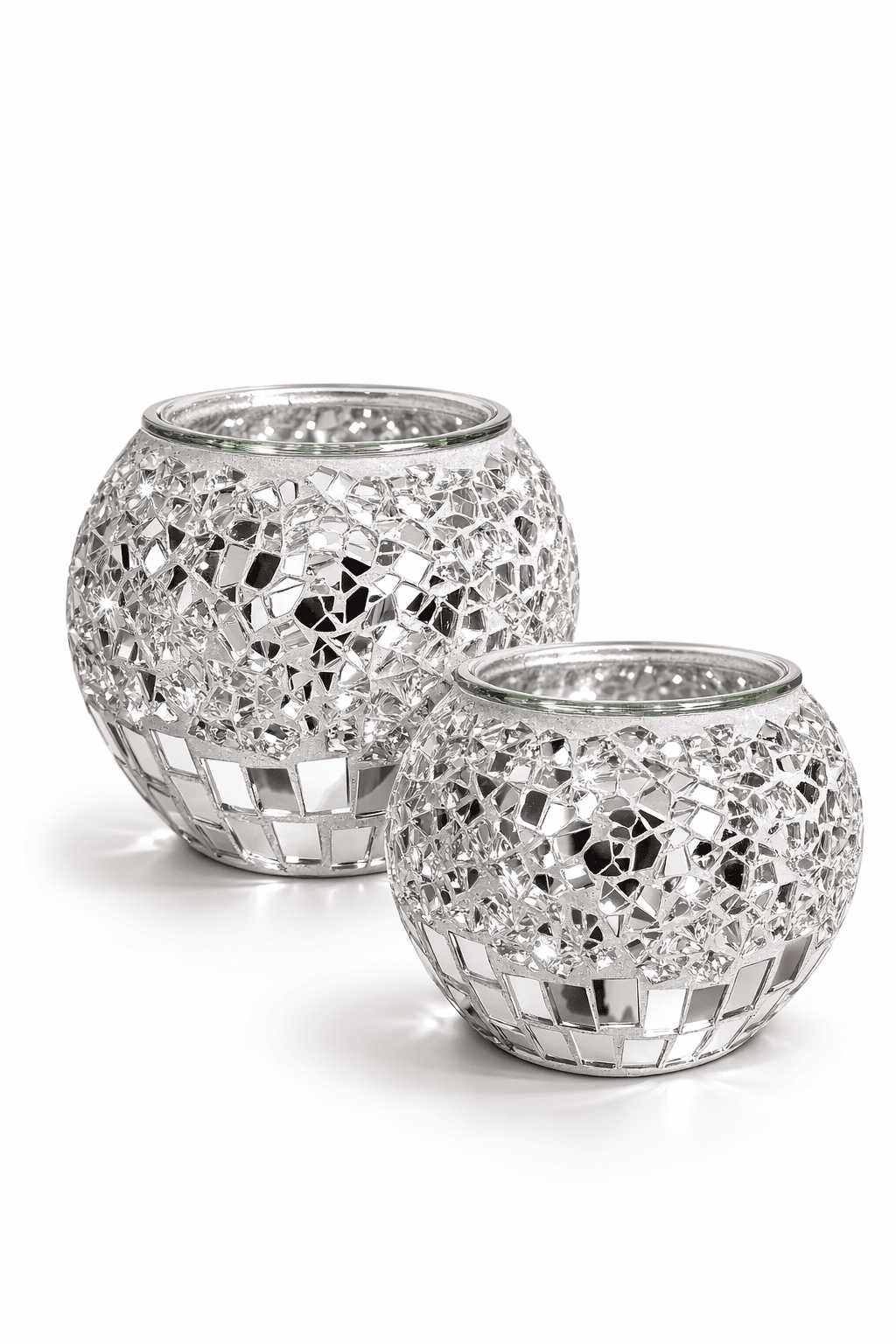 Mirrored Silver Table Vase for centerpieces & candles