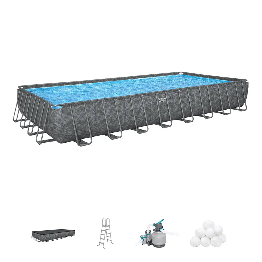 Rectangular above-ground pool with accessories for ire Latvia Estonia