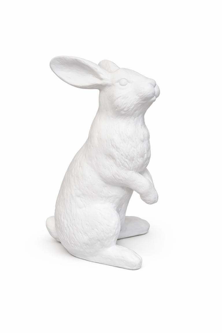 White ceramic rabbit figurine for hire 7skyrent