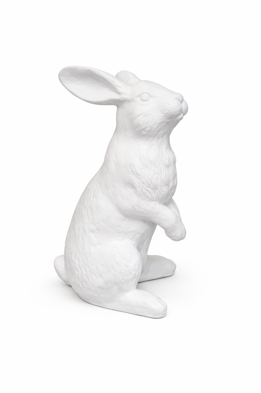 White ceramic rabbit figurine for hire 7skyrent
