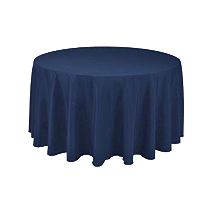 Tablecloth navy blue round