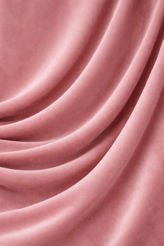Luxurious pink velvet drapes