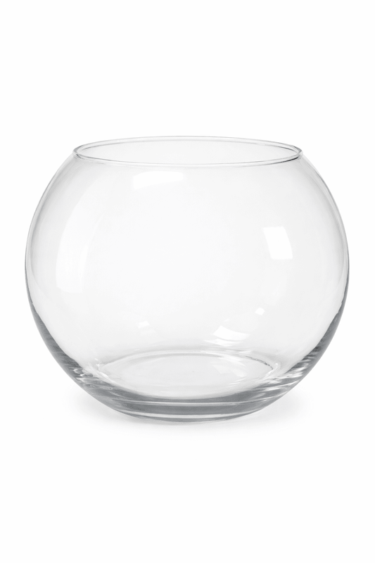 Round glass vase sphere shape for flowers and candles