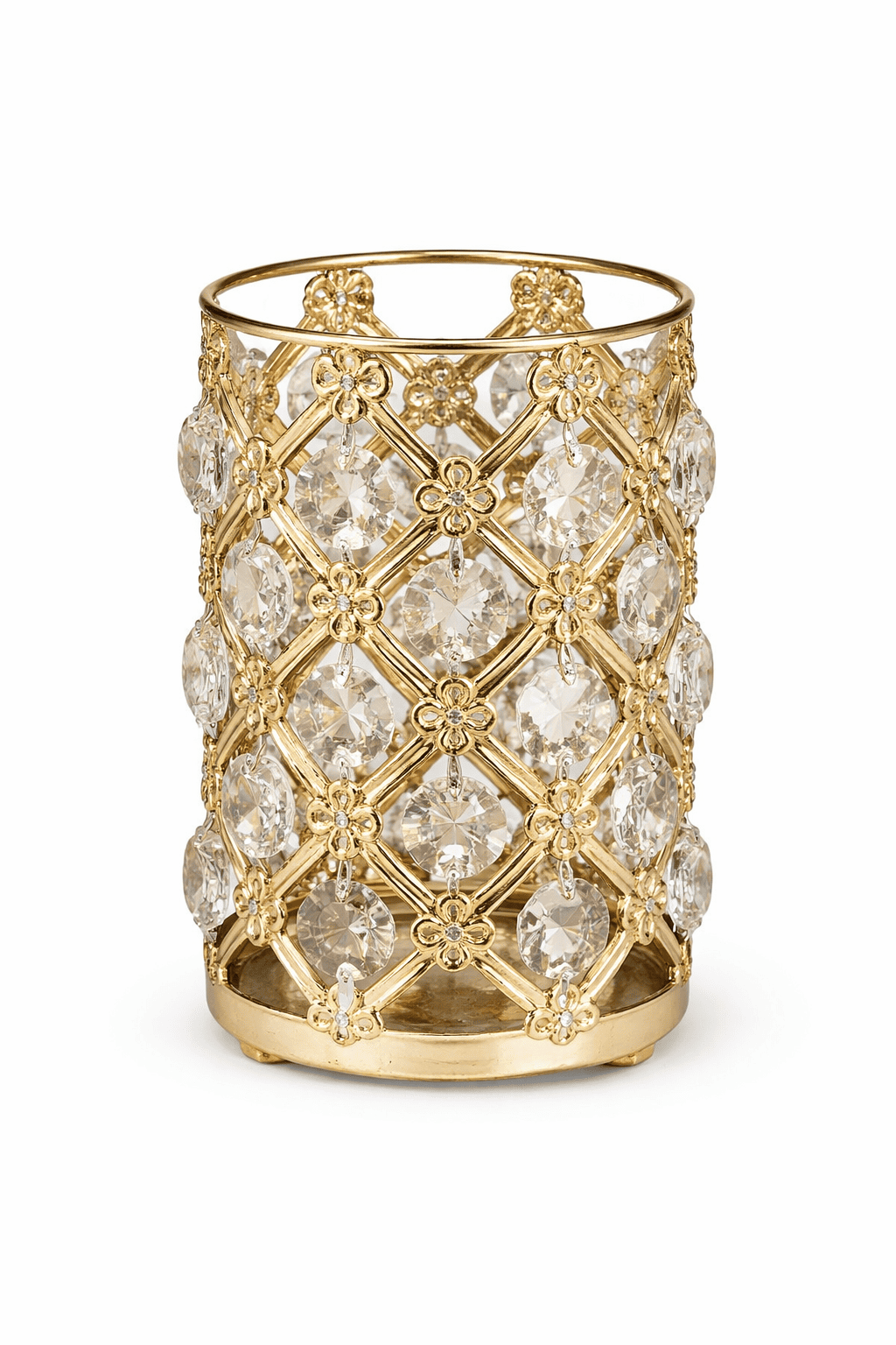 Gold crystal candle holder medium size event decoration
