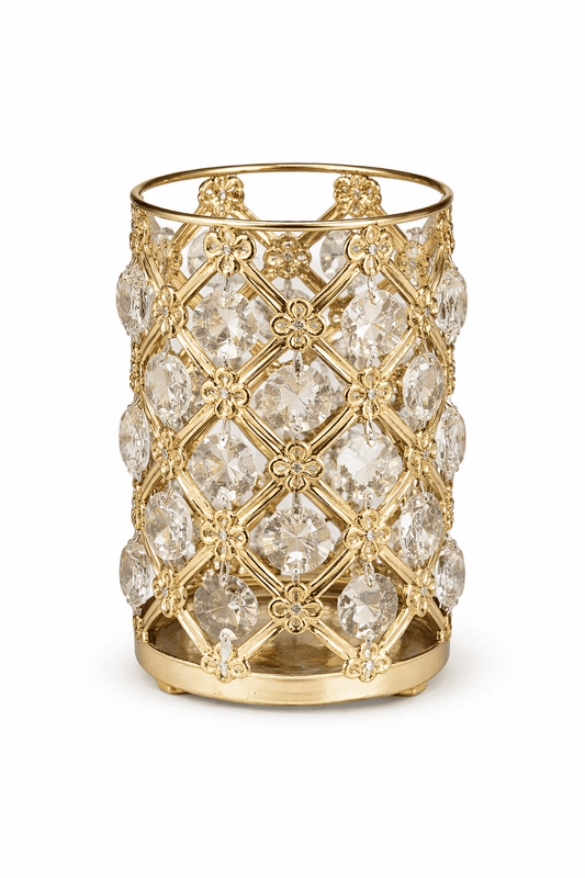 Gold crystal candle holder medium size event decoration