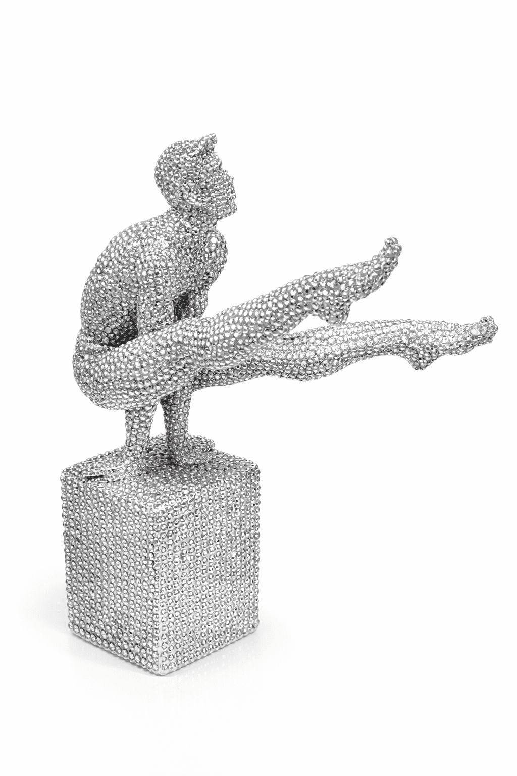 Silver Gymnast Table Figure – Glitter Event Decor