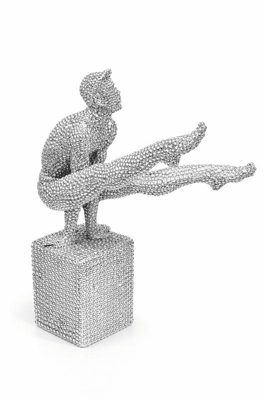 Silver Gymnast Table Figure – Glitter Event Decor
