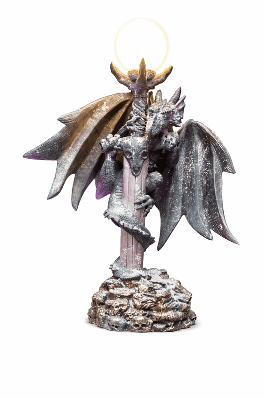 Dragon Statue with Lamp – Fantasy Event Decor (140 cm)