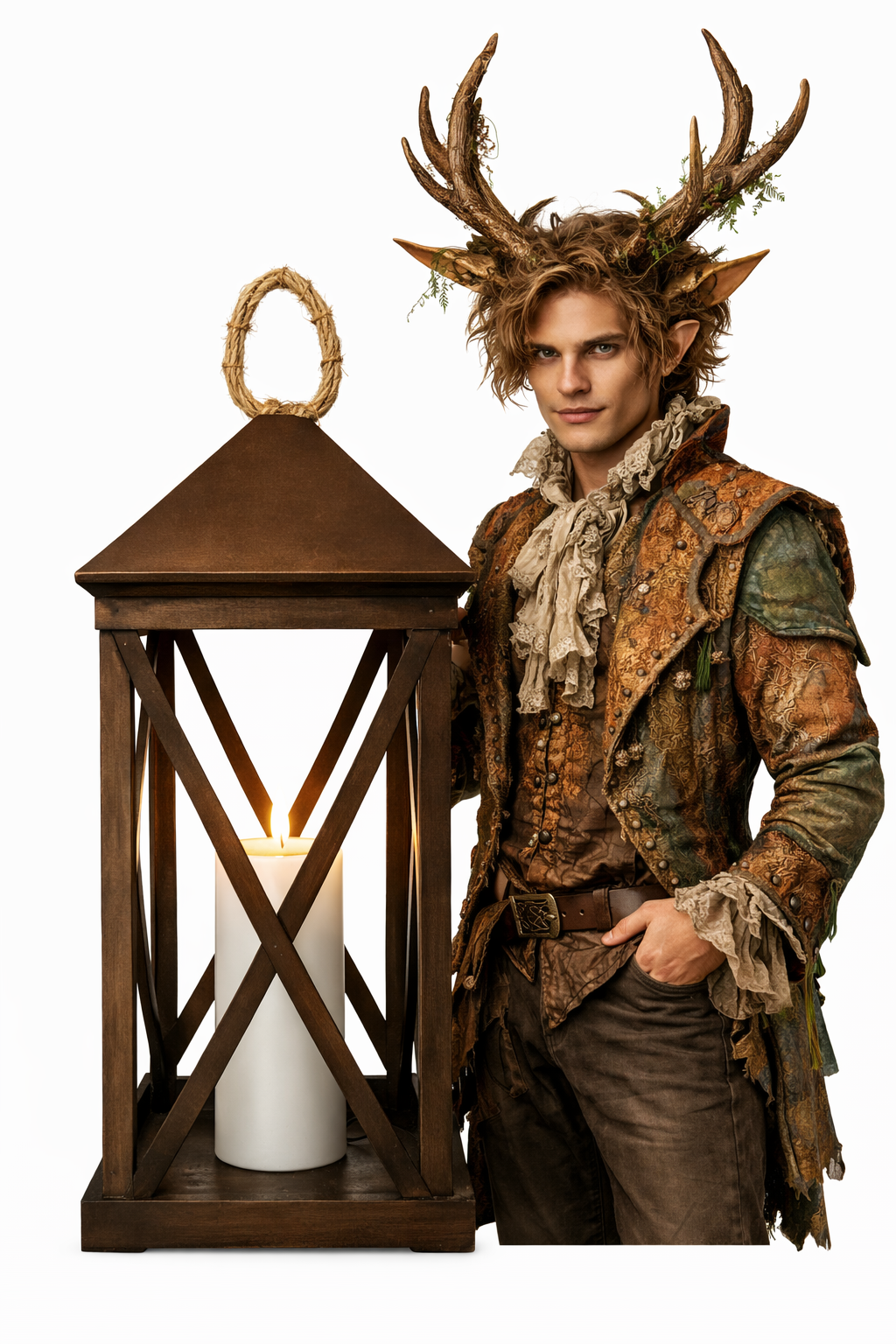 Huge Wooden candle lantern decor