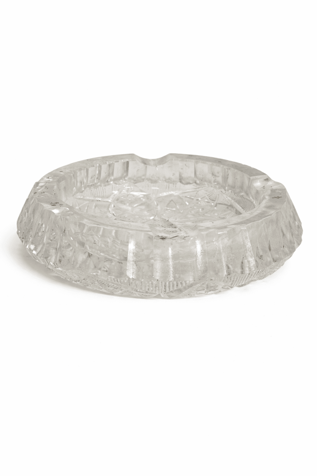 vintage crystal glass ashtray set 20 cm and 15 cm cigar lounge decor rental by 7skyrent