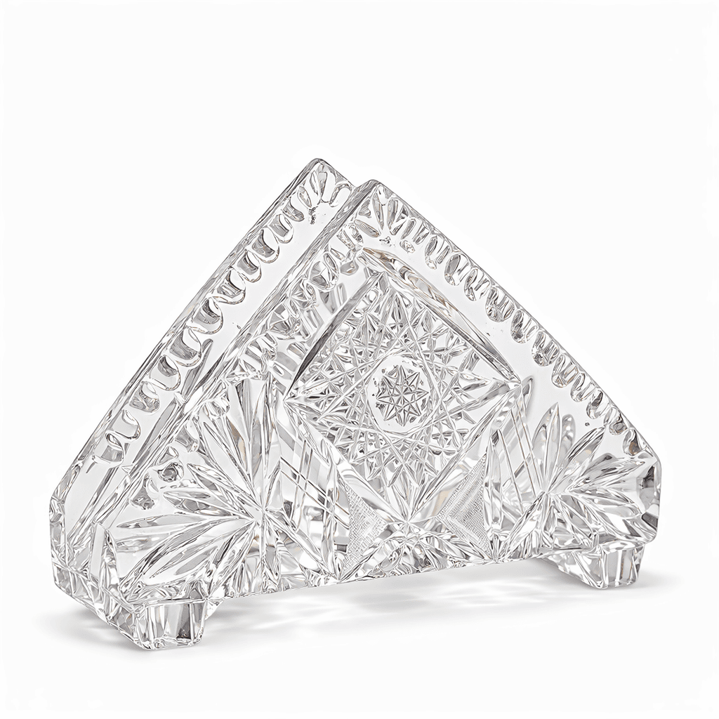 vintage crystal napkin holder cut glass table decor rental by 7skyrent