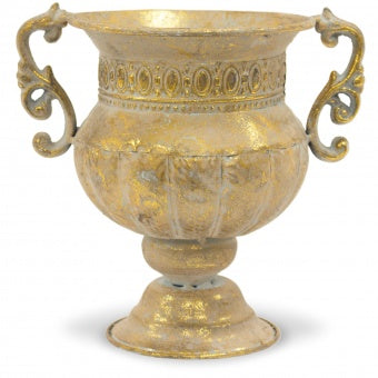 Gold metal urn vase vintage style
