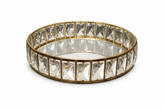 Gold crystal mirrored tray