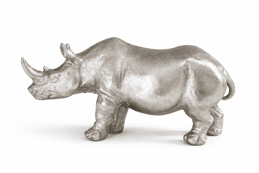 Silver Rhinoceros Table Statuette