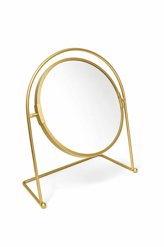 round gold tabletop mirror decorative event styling rental 7skyrent