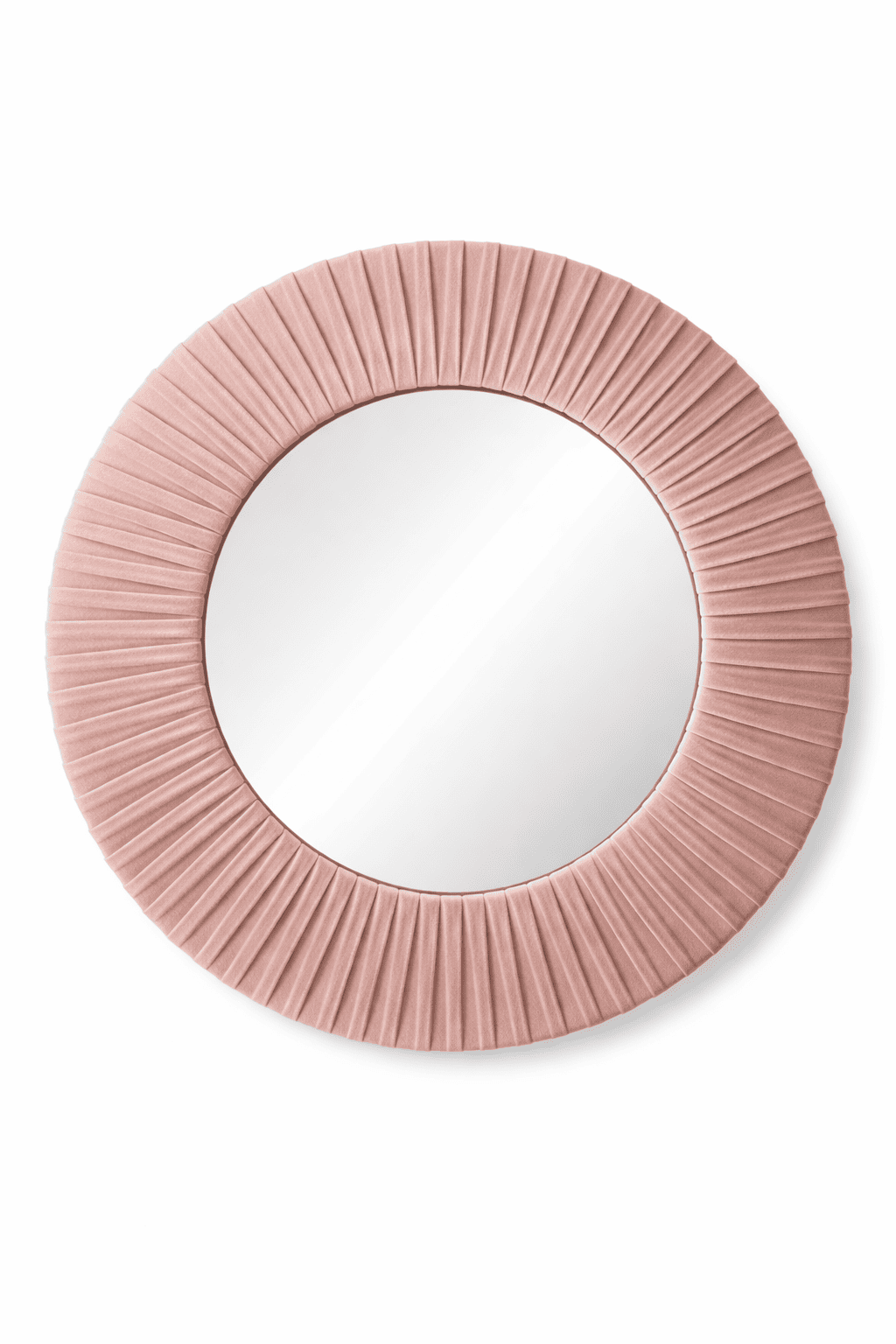 round pink velvet mirror event decor rental 7skyrent