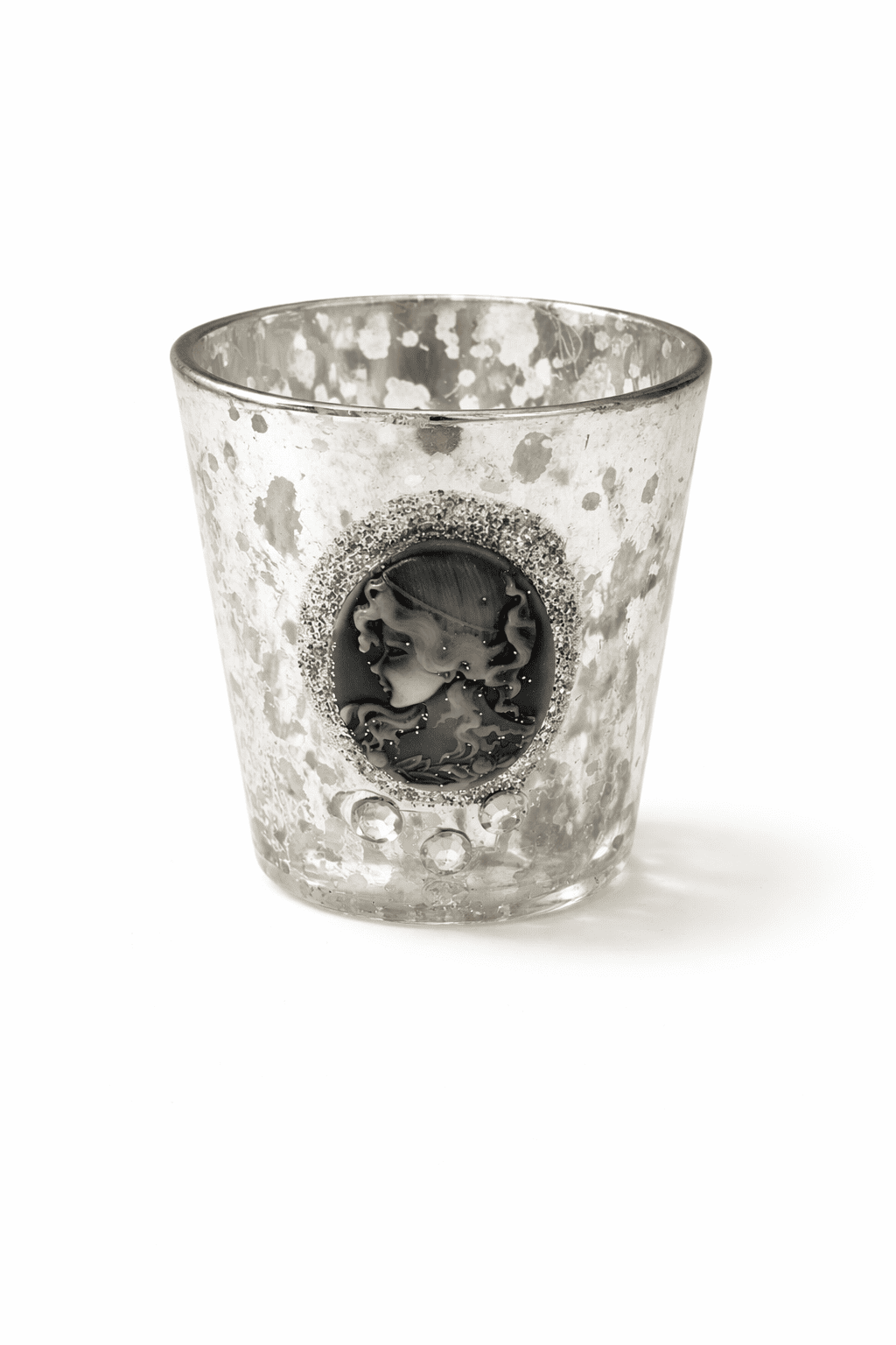 Silver Glass Candleholder