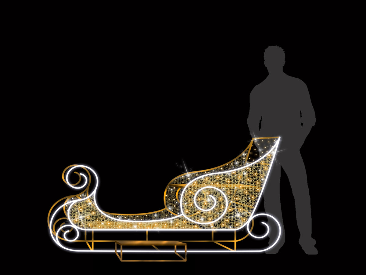 LED Christmas Sleigh Golden