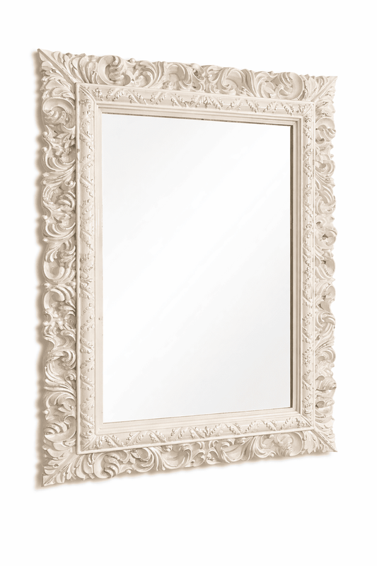 white baroque style decorative mirror event decor rental 7skyrent