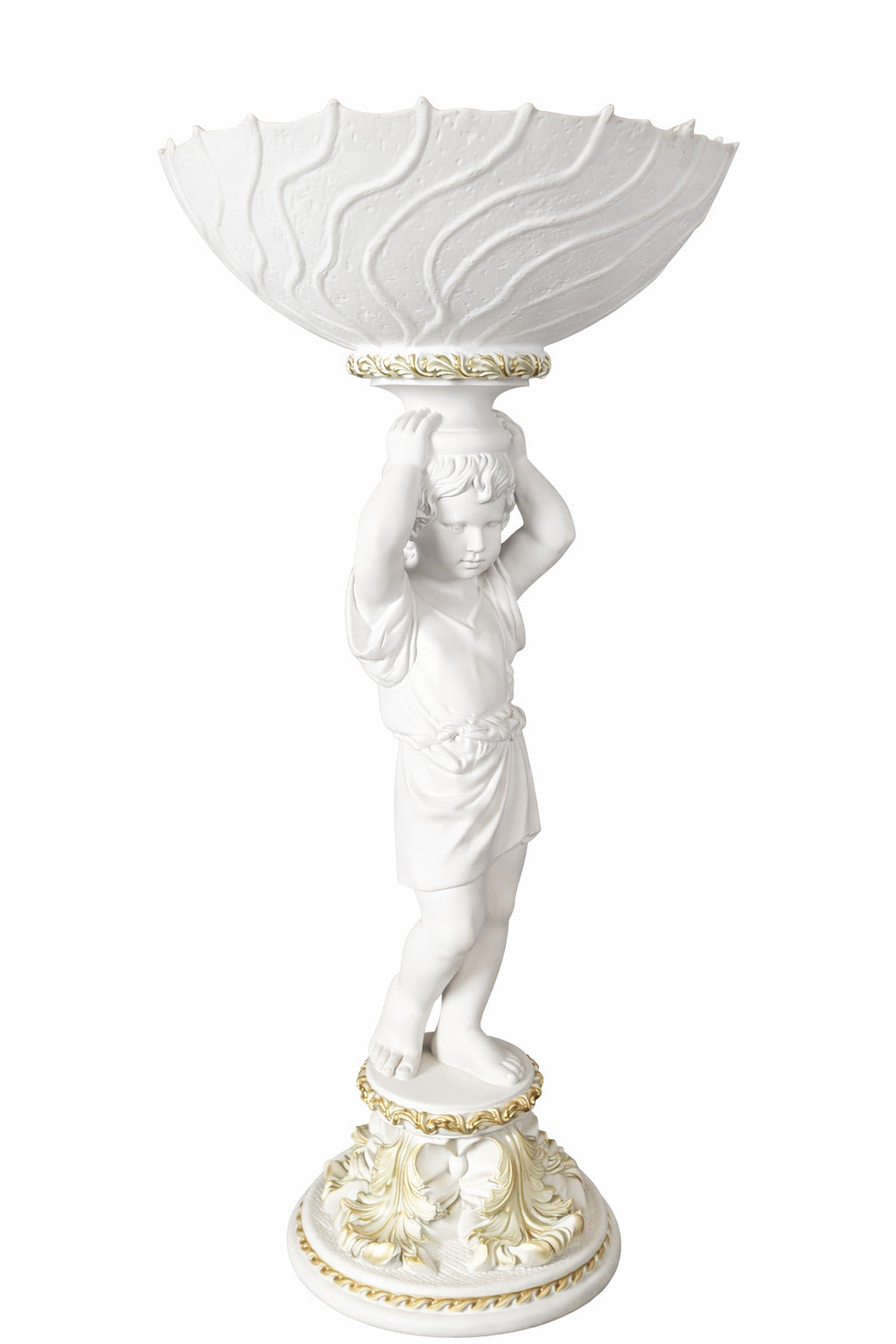 Statue boy with vase 105cm