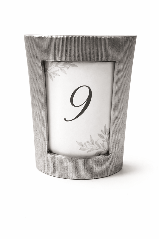 Silver Curved Ceramic Table Number Frame