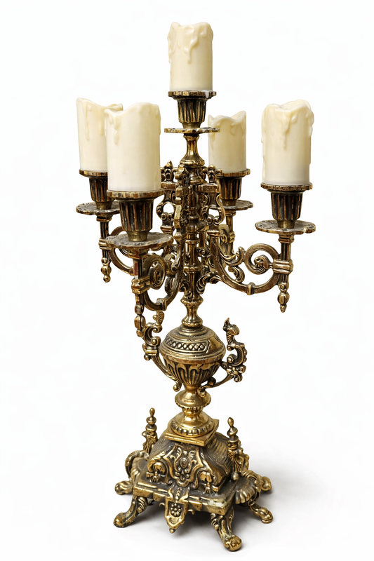 gold bronze antique baroque candelabra for rent