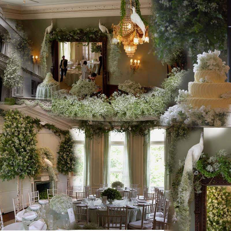 Decorative Peacock figure white big