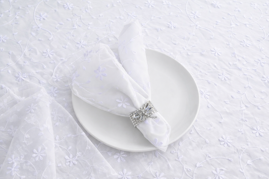 White tulle lace napkin